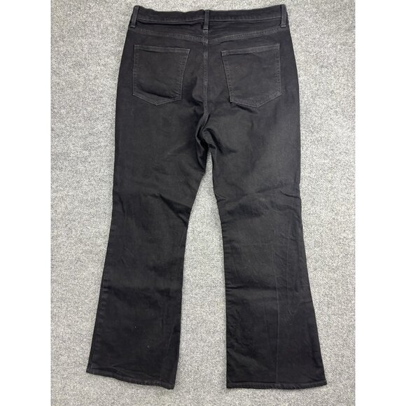 GAP 70s Flare Jeans Womens 16/33R Black High Rise Stretch Denim Boho Pants - Picture 7 of 8
